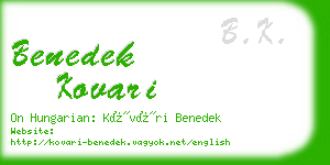 benedek kovari business card